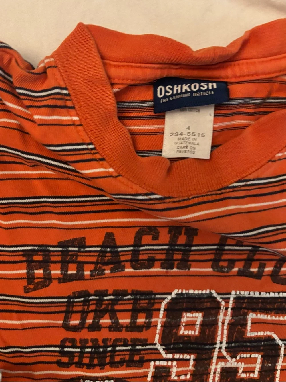 OshKosh B'gosh Orange Striped 'Beach Club 95' Tee - Orange/Black/White
